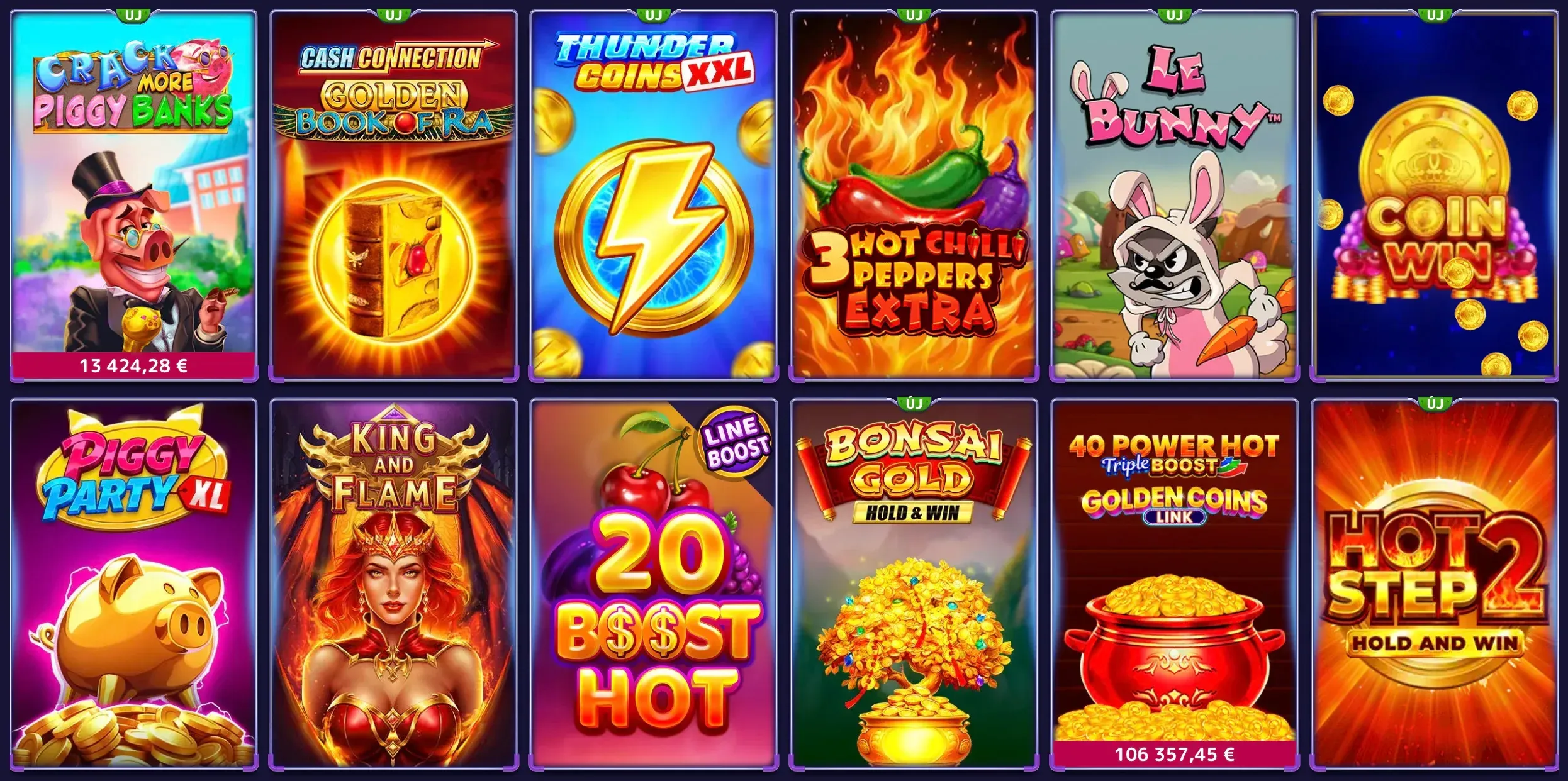 Nyerőgépek gyűjteménye az Alfcasino